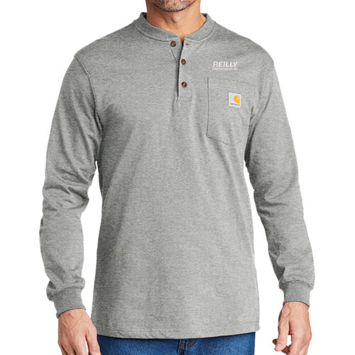 Long Sleeve Henley T Shirt w/ Name Option - White Thumbnail