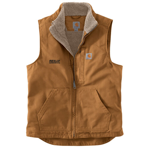 Sherpa Lined Mock Neck Vest - Black Thumbnail