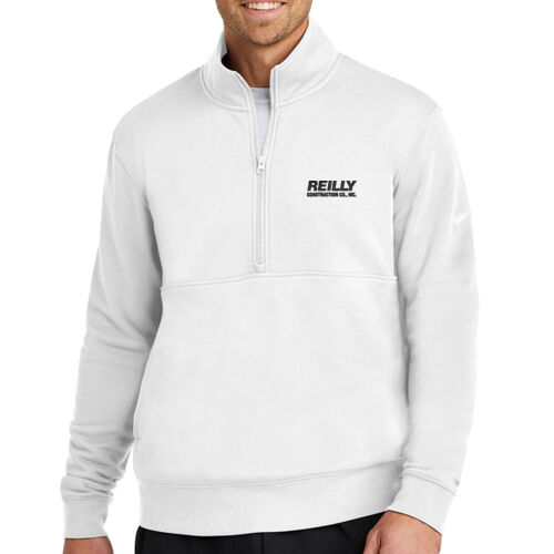 Club Fleece Sleeve Swoosh 1/2 Zip - Black Thumbnail