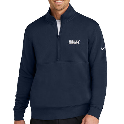 Club Fleece Sleeve Swoosh 1/2 Zip - White Thumbnail